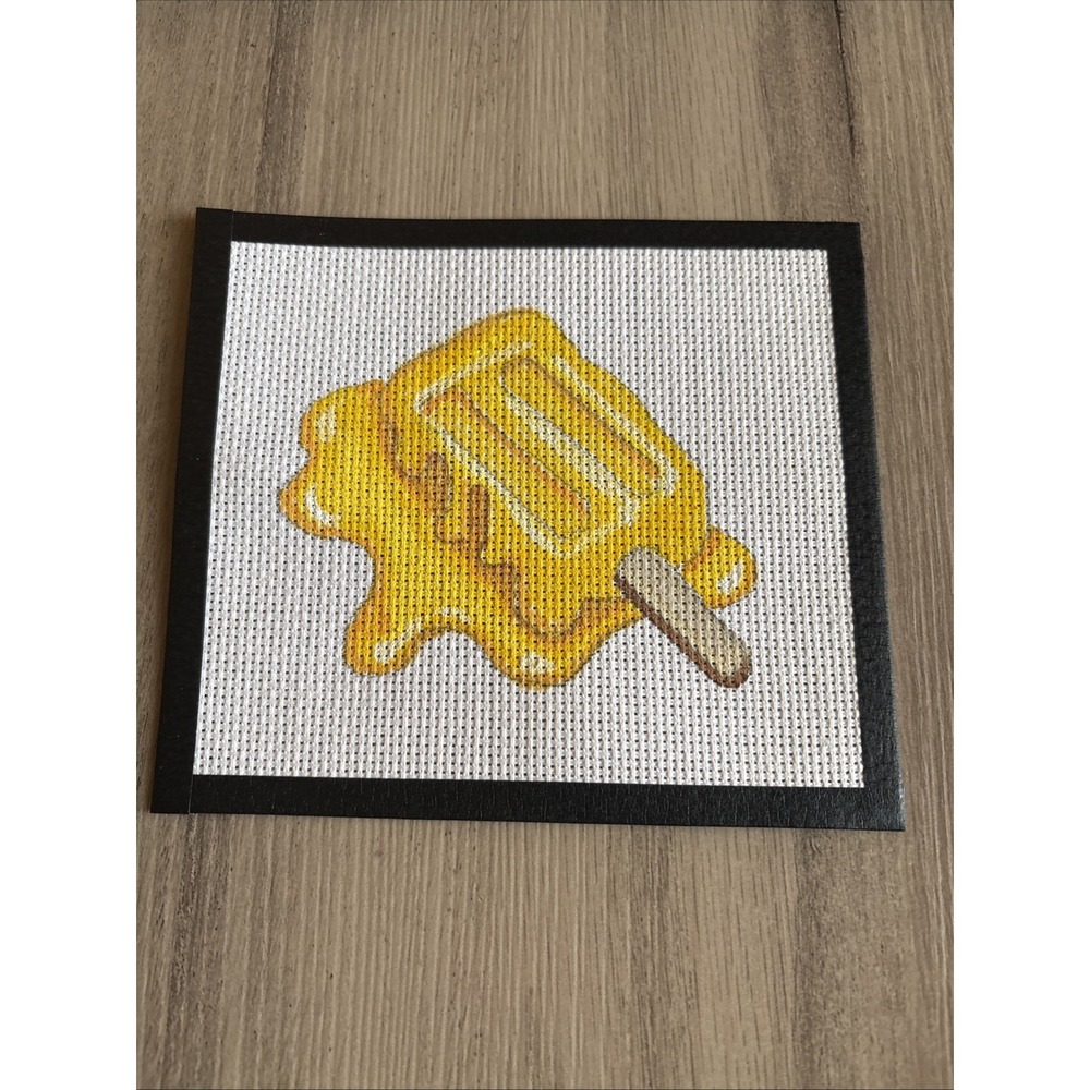 Popsicle Melting Hand Painted Needlepoint Canvas 5.5" x 6" 14 Mesh